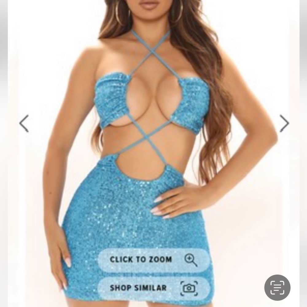 Sparkling Blue Halter Dress ✨🩵